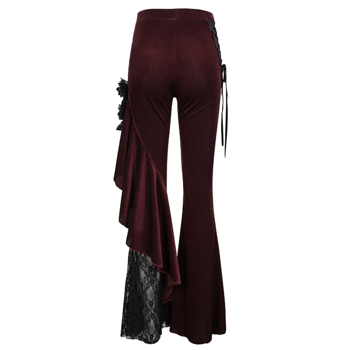 Damesbroek DEVIL FASHION - Red Wine Velvet Bell  XXL